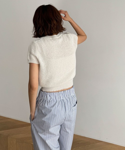 「CANAL JEAN」 「El mar」ノースリーブニット ONE SIZE ブラウン レディース_画像6