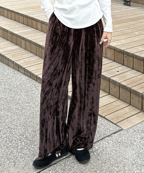 パンツ ベロアタックワイドパンツ レディース : ZOZOTOWN Yahoo!店