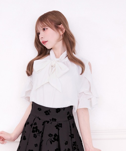 「apres jour」 半袖ブラウス フリー ホワイト レディース_画像4