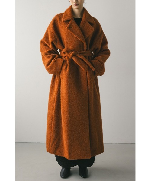 美品♡ ミッソーニ オレンジタグ 上品♡ お洒落♡ ニット コート ブラウン STYLEMIXER（スタイルミキサー） ステンカラーコート SMALL オレンジ