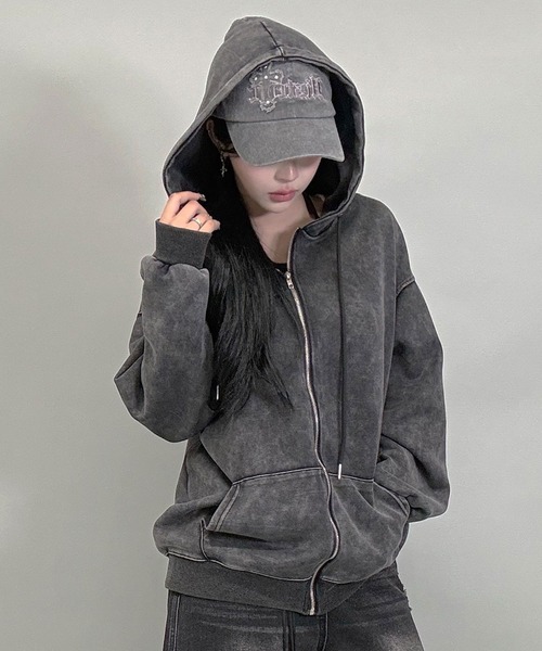 FOLLOWIN（フォロウィン） パーカー ユニセックスヴィンテージ加工