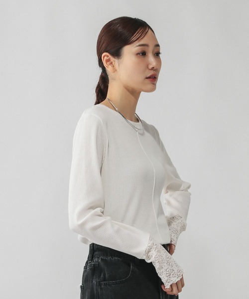 GLOBAL WORK（グローバルワーク） tシャツ Beauteeシアー切り替え長袖