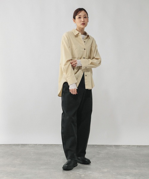 GLOBAL WORK（グローバルワーク） tシャツ Beauteeシアー切り替え長袖