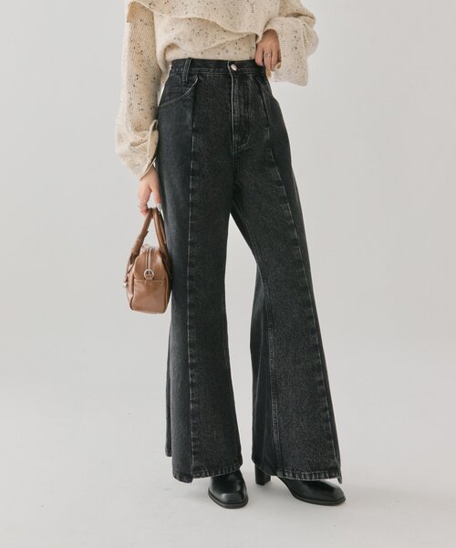 新品タグ付】mystic mline ストレートフレアデニム サイズ2 新品タグ付