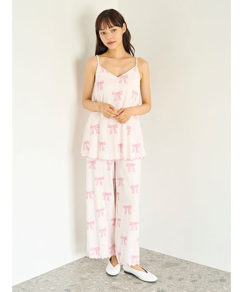 ジェラートピケ❤︎リボン柄ロングパンツ新品タグ付き ジェラートピケ gelato pique リボン柄ロングパンツ （OWHT