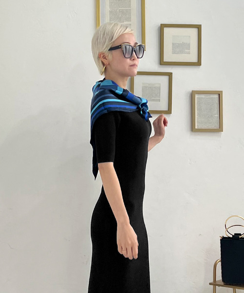 「JENNE」 半袖ワンピース MEDIUM ブラック レディース_画像9
