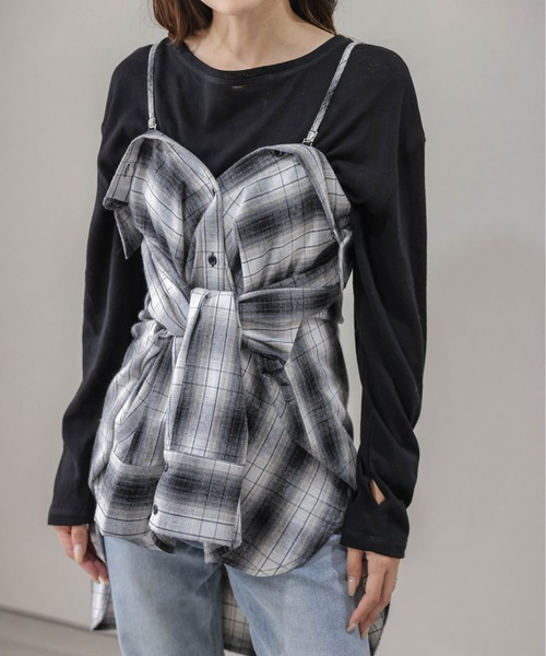 ブラウス シャツ 3wayチェックシャツ レディース : ZOZOTOWN Yahoo!店