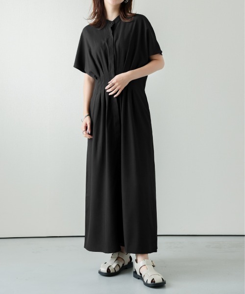 「La-gemme」 半袖ワンピース フリー グリーン レディース_画像2