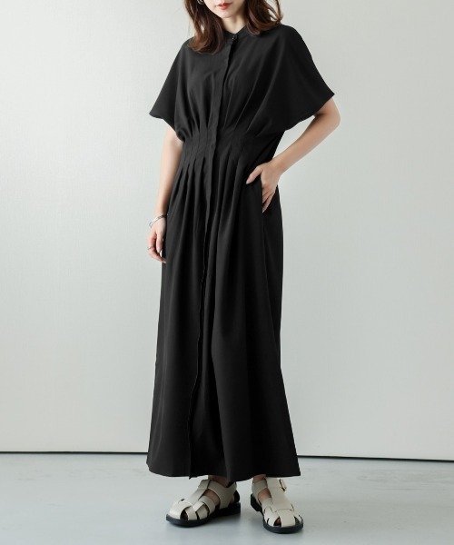 「La-gemme」 半袖ワンピース フリー グリーン レディース_画像3