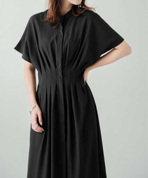 「La-gemme」 半袖ワンピース フリー グリーン レディース_画像4