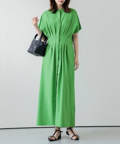 「La-gemme」 半袖ワンピース フリー グリーン レディース_画像8