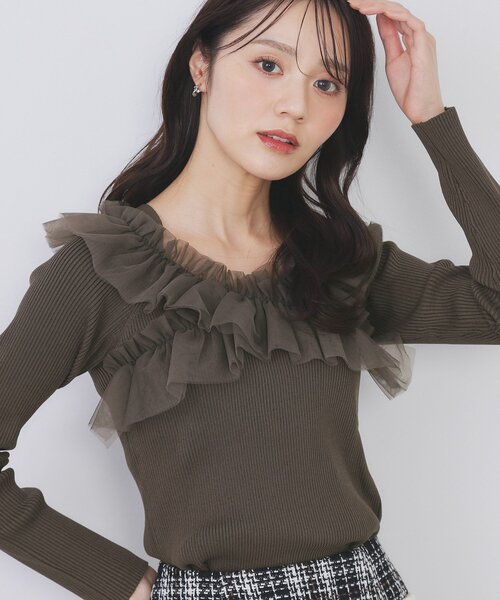 index（インデックス） ニット セーター クロスチュールフリル