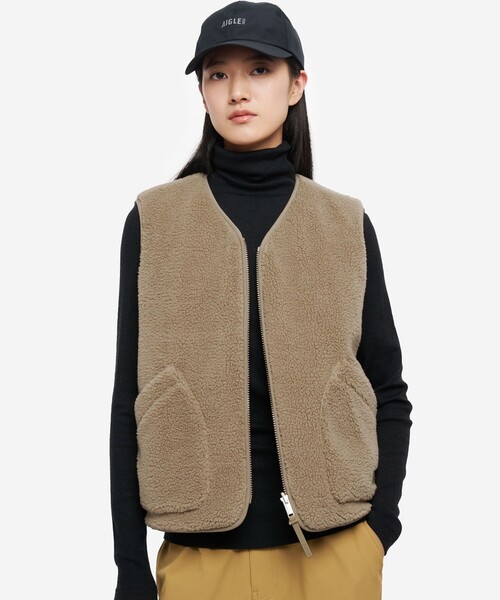 epa 新品未使用タグ付き ボア×キルティングのリバーシブルベスト CASA FLINE - QUILTING BOA REVERSIBLE VEST / キルティング