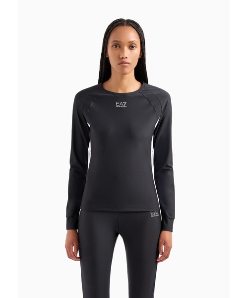 「EMPORIO ARMANI EA7」 長袖カットソー SMALL ブラック レディース_画像5