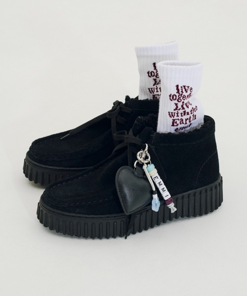 【未使用】 エミ クラークス コラボ スエード ワラビー 厚底 23cm ブーツ Clarks（クラークス） ブーツ 「emmi meets Clarks」 Torhill Moss