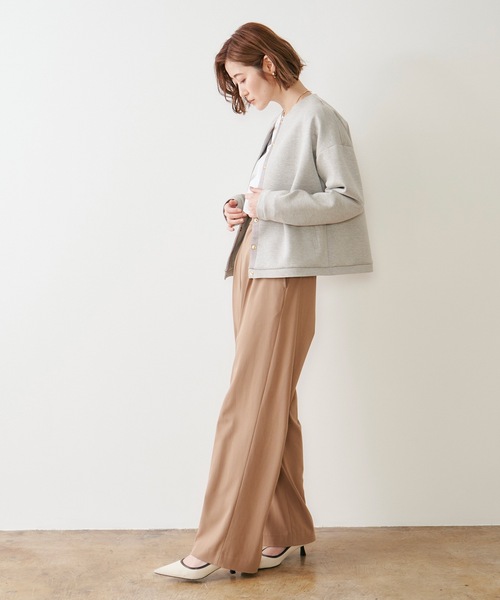 モカ色ノーカラージャケット 36 Emma Taylor（エマテイラー） ノーカラージャケット FREE モカ