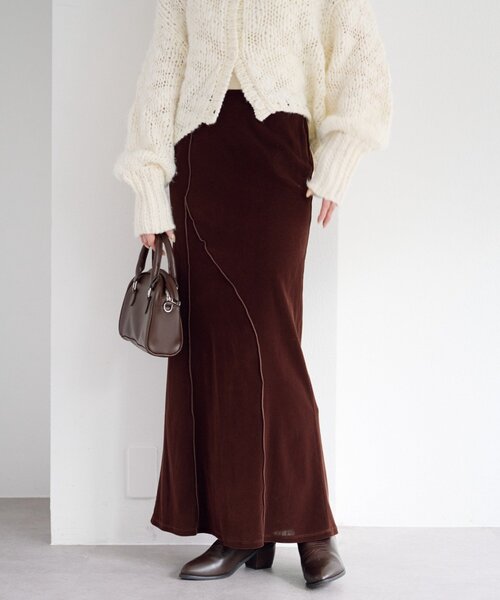 Kastane（カスタネ） スカート 「2サイズ展開/低身長サイズ」ベロア