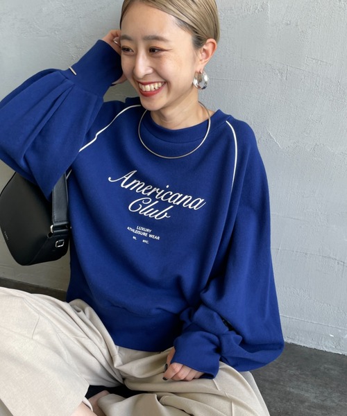 AMERICANA（アメリカーナ） スウェットカットソー ONE SIZE ブルー