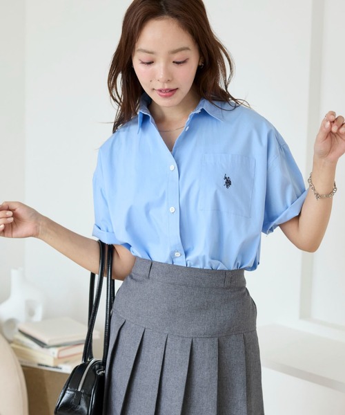 「U.S. POLO ASSN.」 半袖シャツ FREE ネイビー レディース_画像4