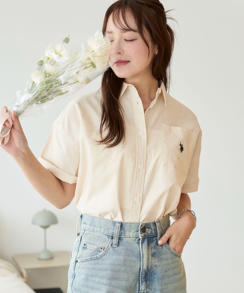 「U.S. POLO ASSN.」 半袖シャツ FREE ネイビー レディース_画像6