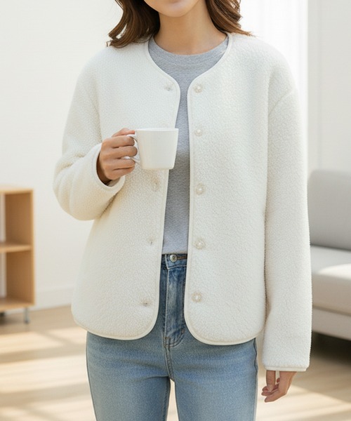 カーディガン ボアフリースカーディガン レディース : ZOZOTOWN Yahoo