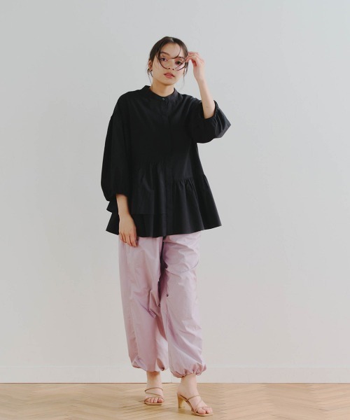 「Droite lautreamont」 7分袖ブラウス M ブルー レディース_画像7