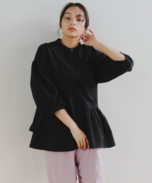 「Droite lautreamont」 7分袖ブラウス M ブルー レディース_画像8