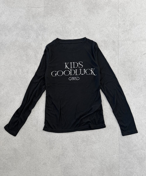 tシャツ 「26年春新作」ビーズロゴルーズシアーロンT / ラインストーン 