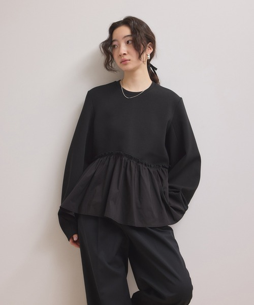 ADAM ET ROPE'（アダムエロペ） tシャツ 「WEB限定」ペプラムコンビ