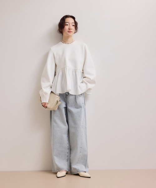 ADAM ET ROPE'（アダムエロペ） tシャツ 「WEB限定」ペプラムコンビ