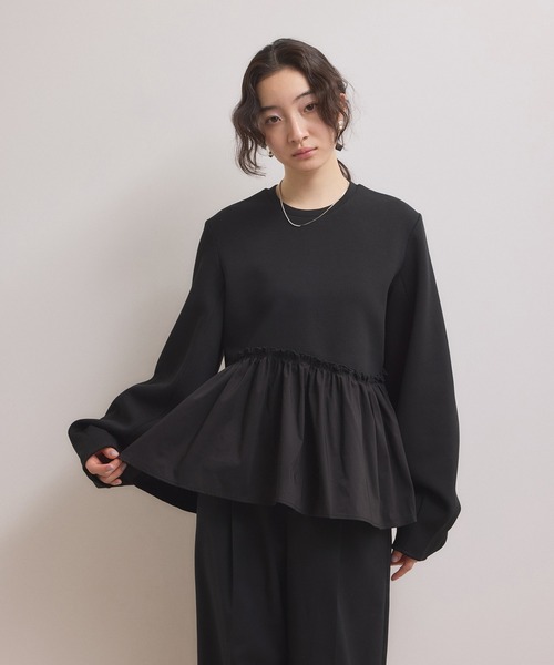 ADAM ET ROPE'（アダムエロペ） tシャツ 「WEB限定」ペプラムコンビ