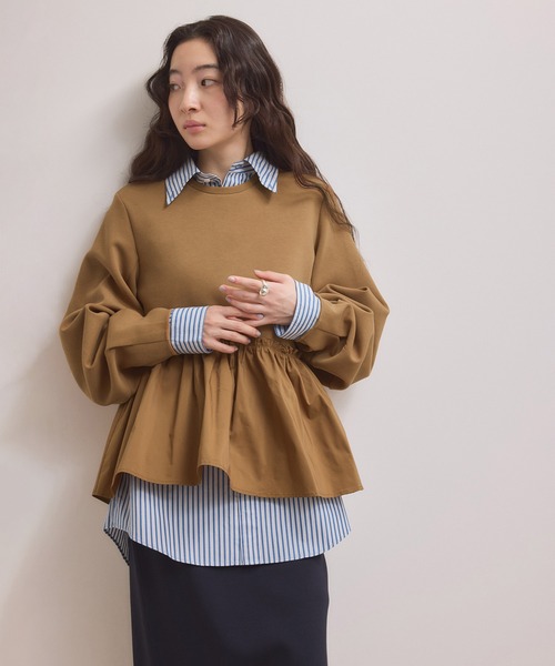 ADAM ET ROPE'（アダムエロペ） tシャツ 「WEB限定」ペプラムコンビ
