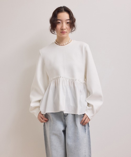 ADAM ET ROPE'（アダムエロペ） tシャツ 「WEB限定」ペプラムコンビ