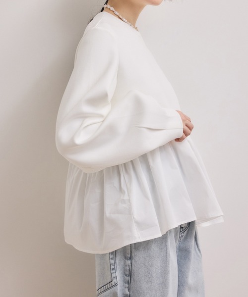 ADAM ET ROPE'（アダムエロペ） tシャツ 「WEB限定」ペプラムコンビ
