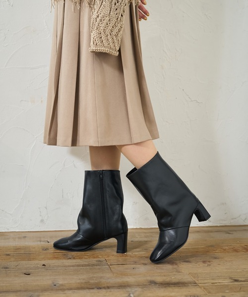 「ALPHA CUBIC」 ショートブーツ 24.0cm ブラック レディース_画像8