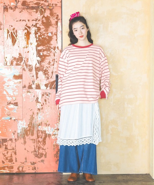 ✨極美品✨ナゴンスタンス　ボーダーシャツ　長袖カットソー　ロンT　洗濯可　日本製 niko and…（ニコアンド） tシャツ COLORマイスターボーダーロンT