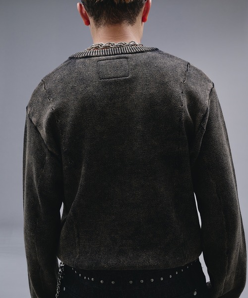 ANDER HUNK セーター ニット Faded Cotton V-neck Knit / フェード