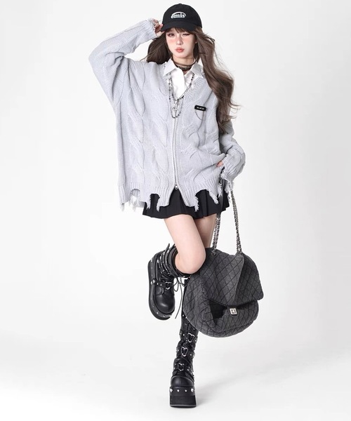 「lilful」 ニットカーディガン F ブラック レディース_画像9