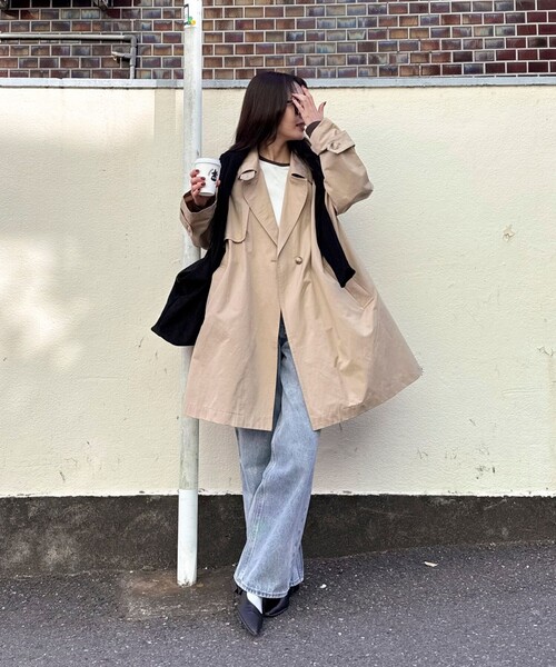 完売26ss fredy emue ミドル丈 オーバー トレンチコート fredy emue（フレディエミュ） トレンチコート コート ミドル丈
