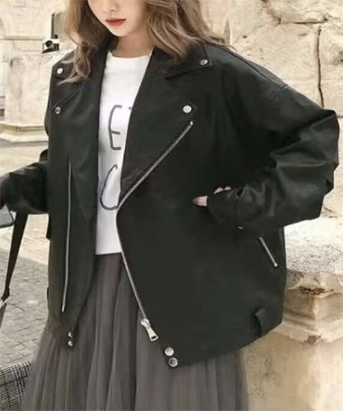 「FREE STYLISTS」 ライダースジャケット M オフホワイト レディース_画像4