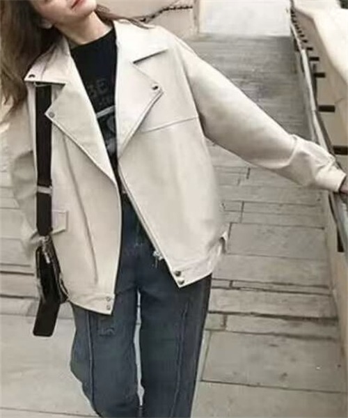 「FREE STYLISTS」 ライダースジャケット M オフホワイト レディース_画像7