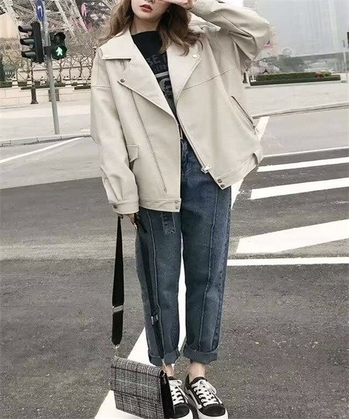 「FREE STYLISTS」 ライダースジャケット M オフホワイト レディース_画像8