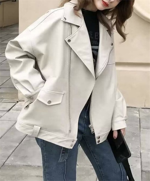 「FREE STYLISTS」 ライダースジャケット M オフホワイト レディース_画像9