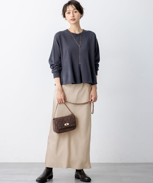 「23区」 スウェットカットソー 38 グレー レディース_画像3