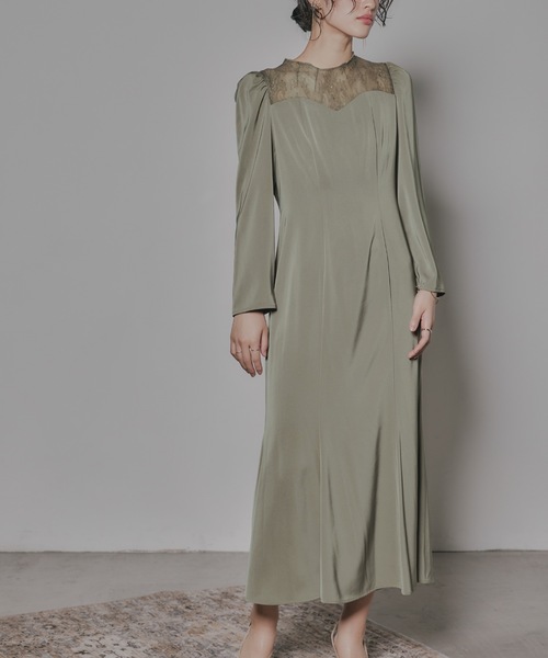 「niana」 長袖ワンピース M ブラック レディース_画像2