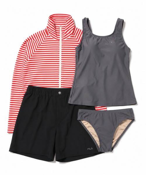 FILA（フィラ） 水着 ラッシュガード＋タンキニ4点セット水着