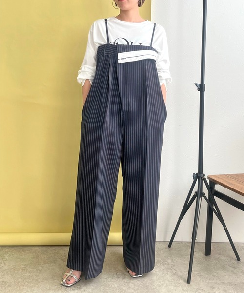 「LHELBIE」 オーバーオール M ネイビー レディース_画像2