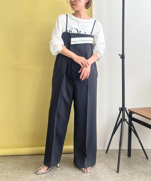 「LHELBIE」 オーバーオール M ネイビー レディース_画像3