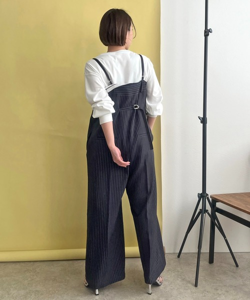 「LHELBIE」 オーバーオール M ネイビー レディース_画像7