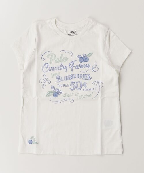 tシャツ ブルーベリー グラフィック コットン ジャージー Tシャツ キッズ 子供服 女の子の画像